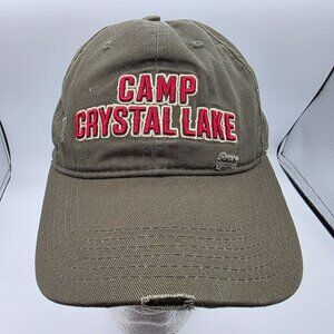 Friday the 13th Camp Crystal Lake Hat Cap Frayed Halloween Moss Green Casual
